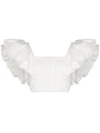 AJE VANADES RUFFLED CROPPED TOP