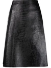 TOTÊME CROCODILE-EFFECT WRAP LEATHER SKIRT