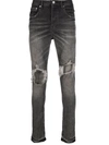 PURPLE BRAND LOW-RISE SLIM-FIT JEANS