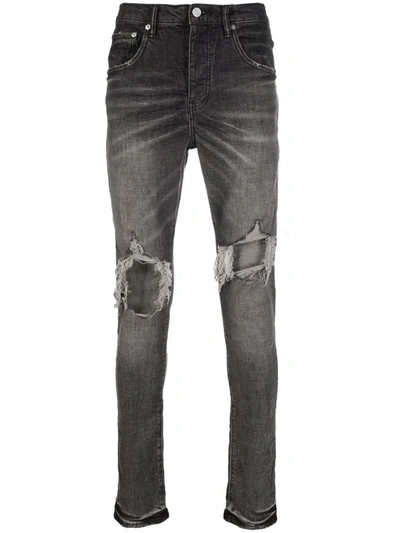 Purple Brand Low-rise Slim-fit Jeans In Grau