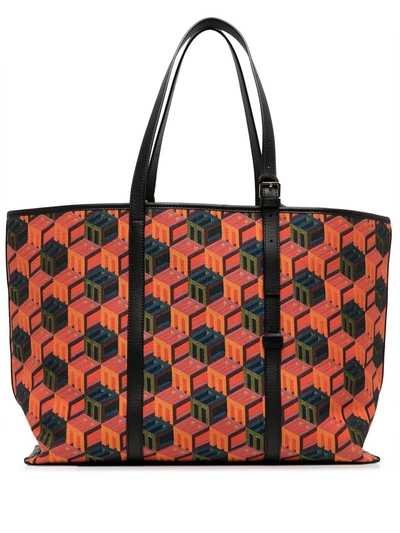 Mcm 'cubic Monogram Jacquard' Shopper Bag In Multi