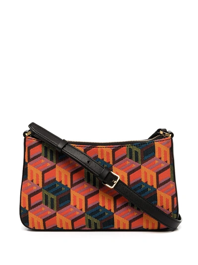 Mcm Jacquard Motif Shoulder Bag In Red