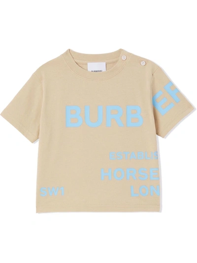Burberry Baby Printed Cotton Jersey T-shirt In Beige