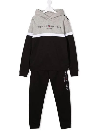 Tommy Hilfiger Junior Teen Logo Tracksuit Set In Black