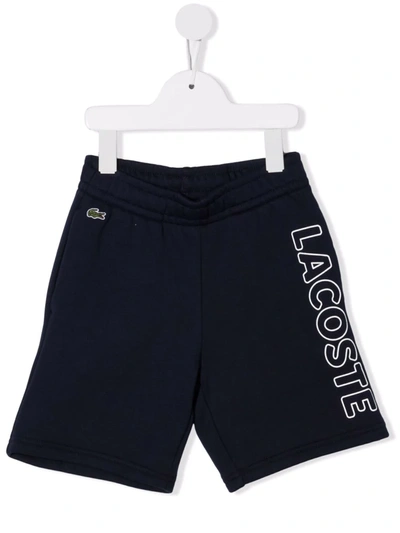 Lacoste Kids' Logo-print Drawstring Shorts In Blue