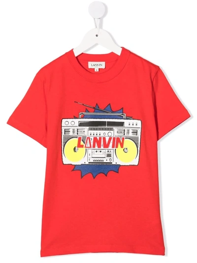 Lanvin Enfant Kids' Graphic-print T-shirt In Red