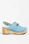 Silent D Georgia Slingback Heeled Clogs In Blue