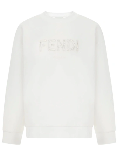 Fendi Kids' Sweatshirt In White