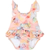 MOLO PINK SWIMSUIT FOR BABY GIRL WITH SHELLS,8S22P515 6439