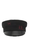 RUSLAN BAGINSKIY WOOL BAKER BOY CAP,KPC033 W BLACK