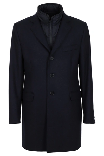 Fay Benjamin Db Coat Lana Cashmere In Blu Scuro