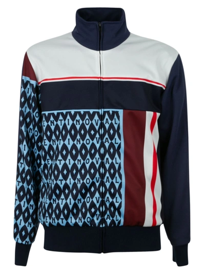 Valentino Logo-print Sports Jacket In St. Foulard Archive Navy