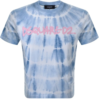 Dsquared2 Tie Dye Waves T Shirt Blue