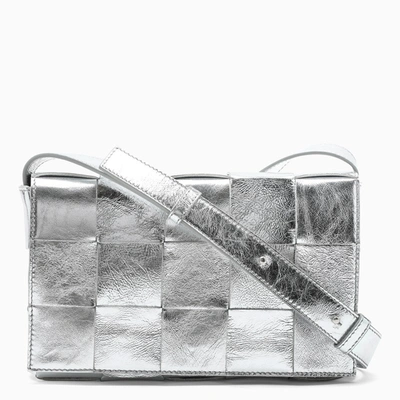 Bottega Veneta Silver Cassette Medium Cross-body Bag In Metal