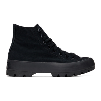 Converse Black Chuck Taylor All Star Lugged High Sneakers In Black/black/black
