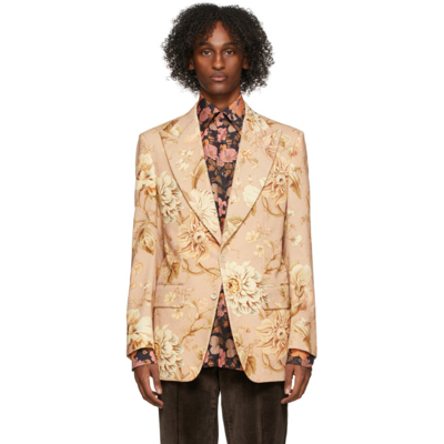 TOM FORD PINK CORDUROY FLORAL BLAZER