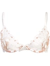 Fleur Du Mal Fuller Cup Lily Embroidered Underwire Demi Bra In White