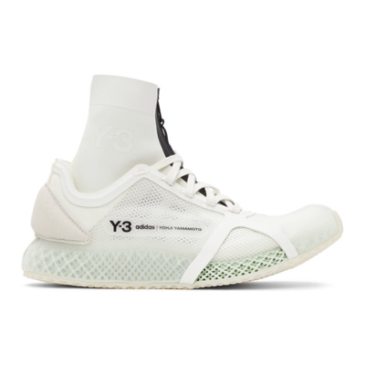 Y-3 Runner 4d Convertible Suede-trimmed Scuba And Mesh Sneakers In Core White