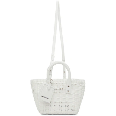 Balenciaga White Xs Bistro Basket Strap Tote In 9000 Optic White