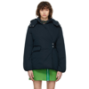 GANNI NAVY RECYCLED PUFFER JACKET