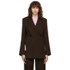 GANNI BROWN RECYCLED RELAXED BLAZER