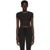 Alo Yoga Adapt Alosoft Short Sleeve Crop Top In Black