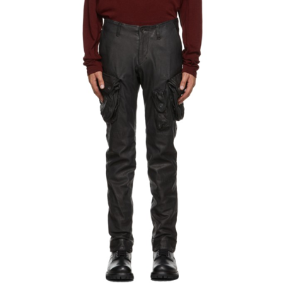 Julius Black Cargo Leather Trousers