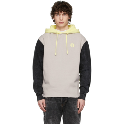 Honey Fucking Dijon Photograph-print Colour-block Hoodie In Grey