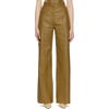 Vaillant Studio Ssense Exclusive Khaki Leather Trousers In Plantation