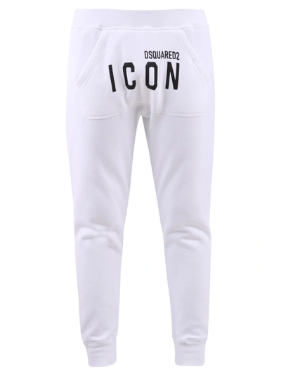 Dsquared2 Printed Cotton Trousers In White