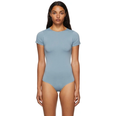 Skims Stretch Cotton Jersey T-shirt Bodysuit In Arctic