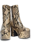 DRIES VAN NOTEN SNAKE-EFFECT LEATHER PLATFORM ANKLE BOOTS,3074457345627476215