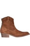 GUGLIELMO ROTTA SUEDE TEXAN ANKLE BOOTS