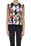 DOLCE & GABBANA PRINTED SILK AND CASHMERE TOP