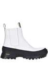 Jil Sander Boston Ankle Boots In Leather With Vibram Sole In White