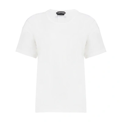 Tom Ford Round Neck T-shirt - 粉色 In White