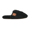 Loewe Shearling Cozy Flat Slippers In Black