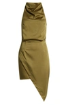 Elliatt Camo Asymmetrical Hem Dress In Khaki