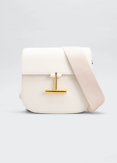 Tom Ford Tara Mini Grain Leather Crossbody Bag In Chalk