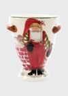 Vietri Old St. Nick Footed Urn With Chimney & Stockings