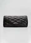 Saint Laurent Sade Puffy Large Ysl Clutch Bag In Quilted Smooth Leather In Black