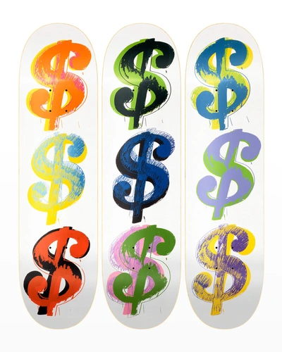 The Skateroom Dollar Sign 9 By Andy Warhol Skateboard Wall Art, Set Of 3