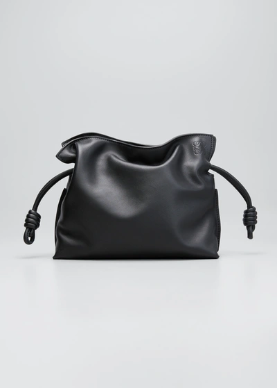 Loewe Flamenco Mini Clutch Bag In Napa Leather With Blind Embossed Anagram In Black