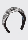 Prada Crystal-embellished Headband In Black/silver