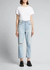 Re/done White Hanes Edition 1950s Boxy T-shirt In Optic White