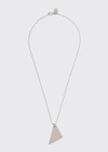 Prada Mens Gold/silver Triangular Logo Engraved-charm Sterling-silver Pendant Necklac In F0118 Argento