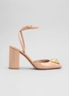 Valentino Garavani Maxi Stud 90mm Patent Slingbacks In Pink