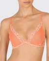 Natori Feathers Contour Plunge Bra In Electric Pink