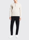 Theory Men's Regal Wool Long-sleeve Polo Shirt In Peyote