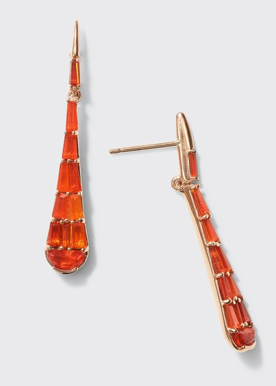 Nak Armstrong Large Raindrop Earrings With Fire Opal And 20k Recycled Rose Gold In Rg